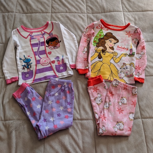 Girls Disney Pajama sets size 4T bundle - Picture 1 of 5
